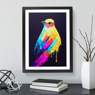 XV1022-3294X Painted Bird No.2 Abstract - Single Picture Frame Painting