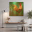 «Le Rooster-A» par Jean Plout, art mural en métal doré, 36 po x 36 po-132265926