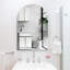 Miroir de salle de bain 24 po x 36 po avec cadre en métal argenté arqué pour le mur. (W2203134098)-1906032697-1906032699