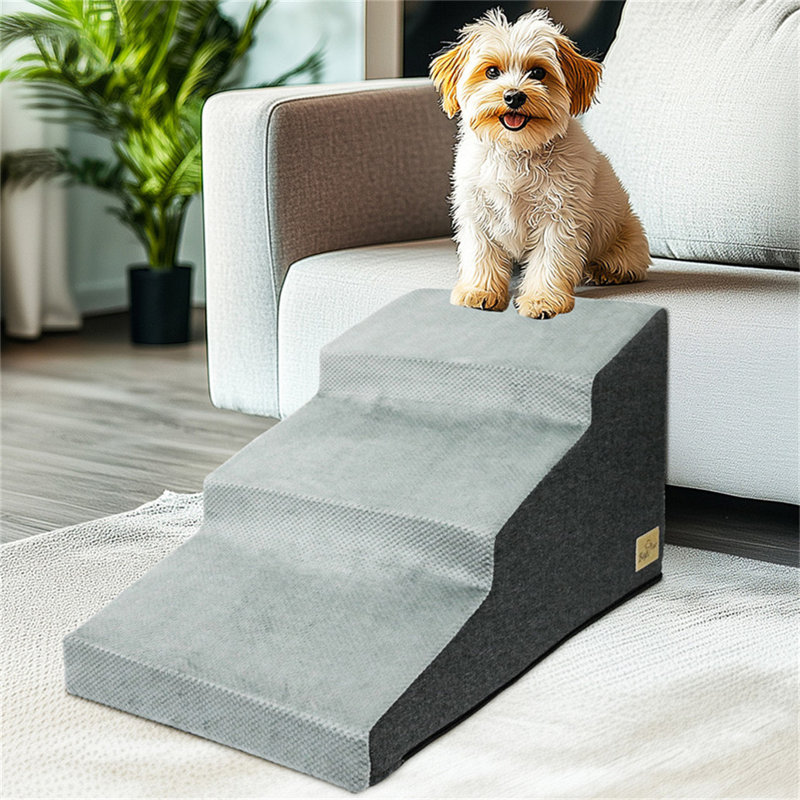 Pet Stairs With Steps, 3 Steps (15.55" H x 25.59" W x 15.35" D)