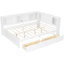 Lit de jour en bois avec tablettes, ports USB, éclairage DEL et 2 tiroirs-125069596