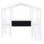 Lit mezzanine simple avec glissade en blanc - tableau noir et bande enchanteresse