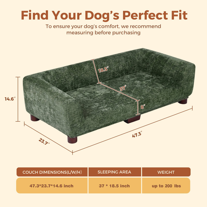 Canapé-lit rembourré pour animaux de compagnie pour chiens et chats, canapé pour animaux de compagnie moderne avec dossier, accoudoirs, coussin antidérapant, canapé pour chien surélevé avec sièges profonds