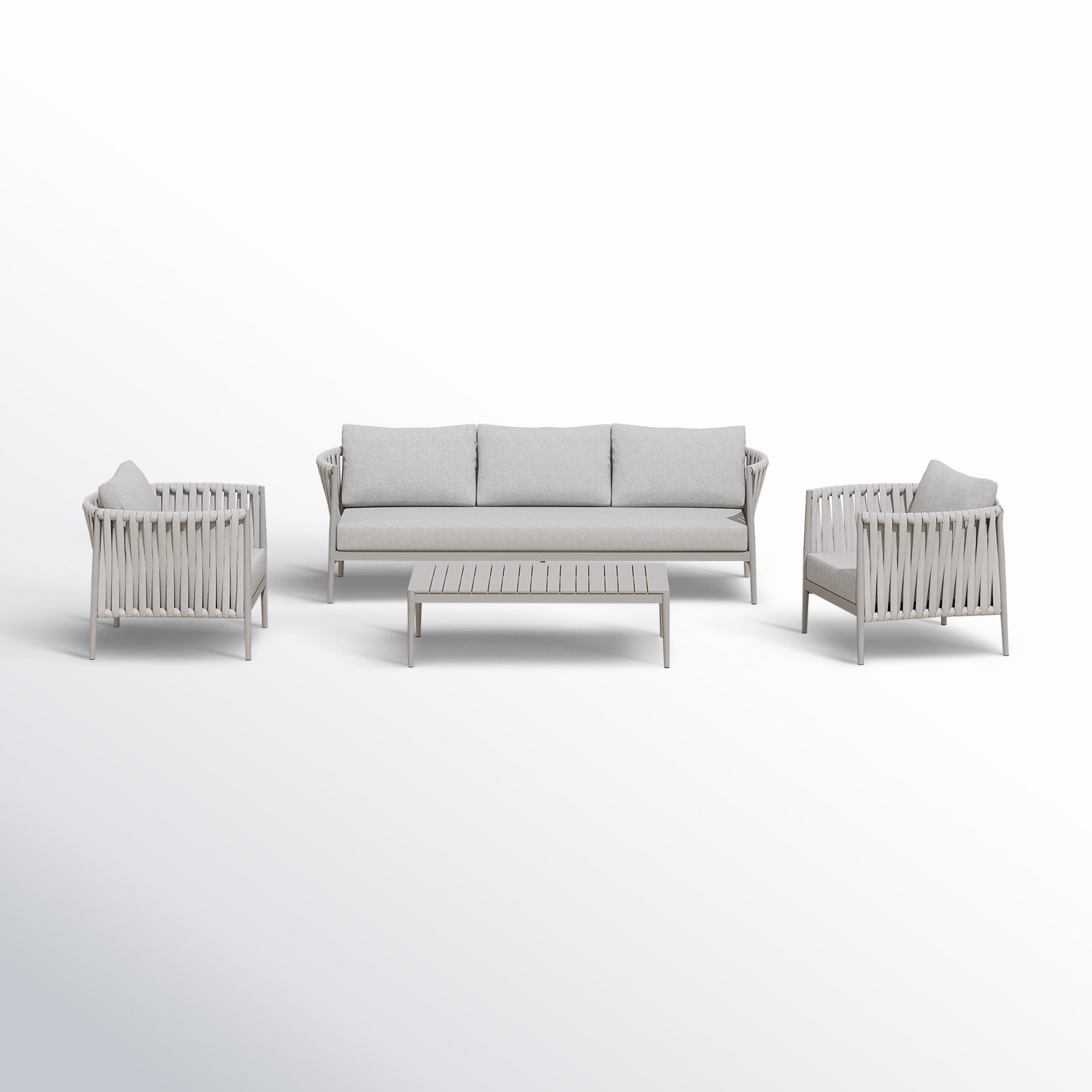 Zeke 4 - Piece Patio Conversation Set, Beige