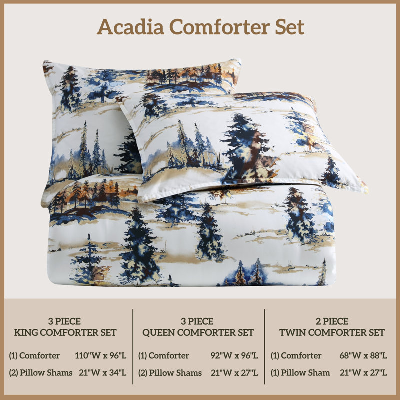 Ensemble d'édredon en coton rustique Acadia, Édredon grand