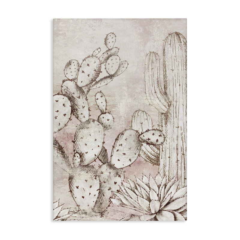 Toile Oasis Guardian Cacti, design par Luna Mavis, H 24 po x l 16 po