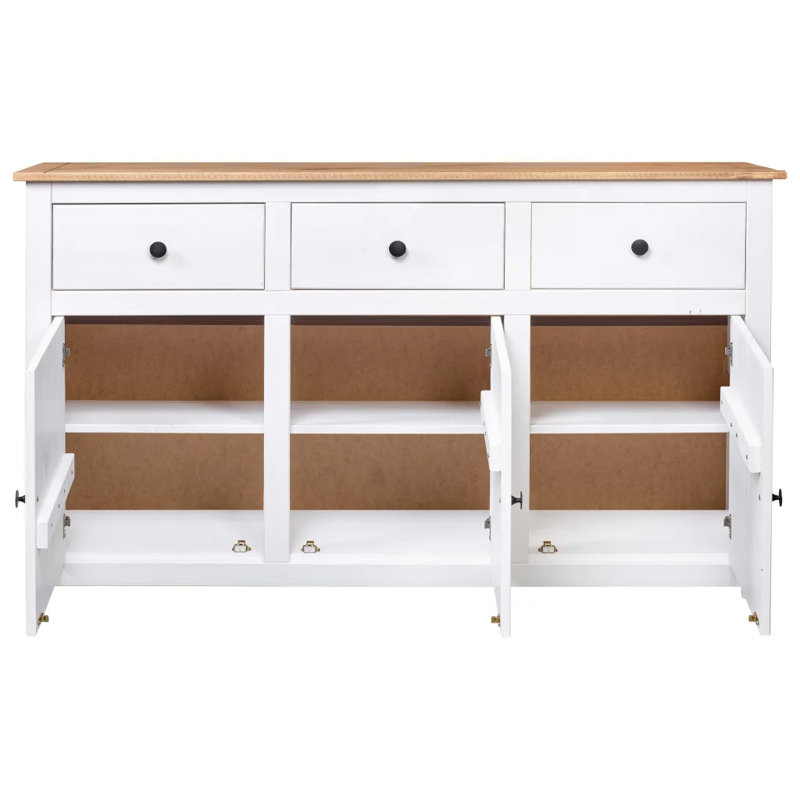 Marrero 135cm Solid Wood Sideboard, White