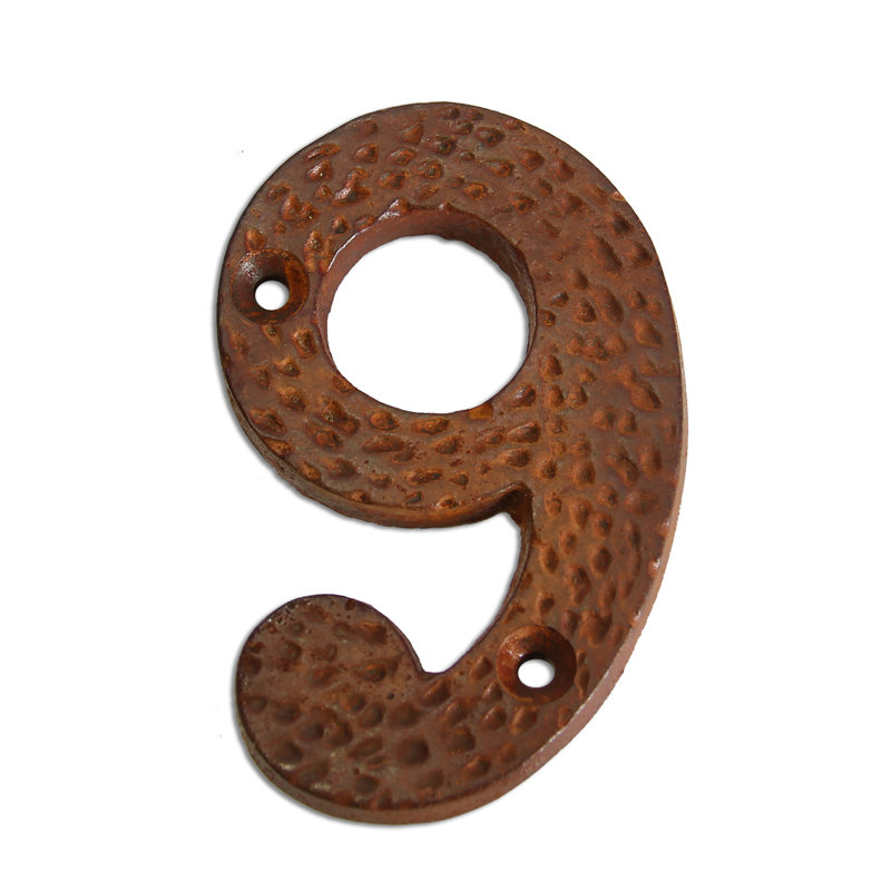Numéro de maison 3 po, 9, Rouille