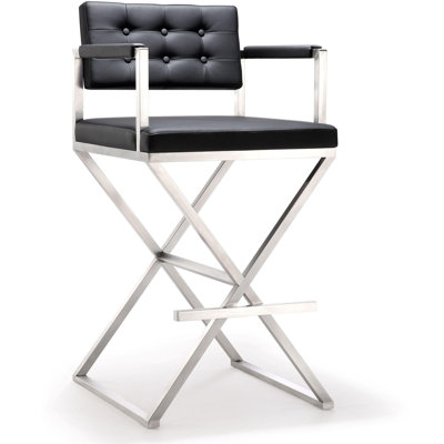 Molewski Upholstered Counter Stool with Metal Frame