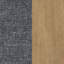 Canapé modulaire en L rembourré avec esthétique Mid-Century, finition grise, garniture beige, accoudoirs évasés, 4 sièges pour le revêtement de loisirs, détente