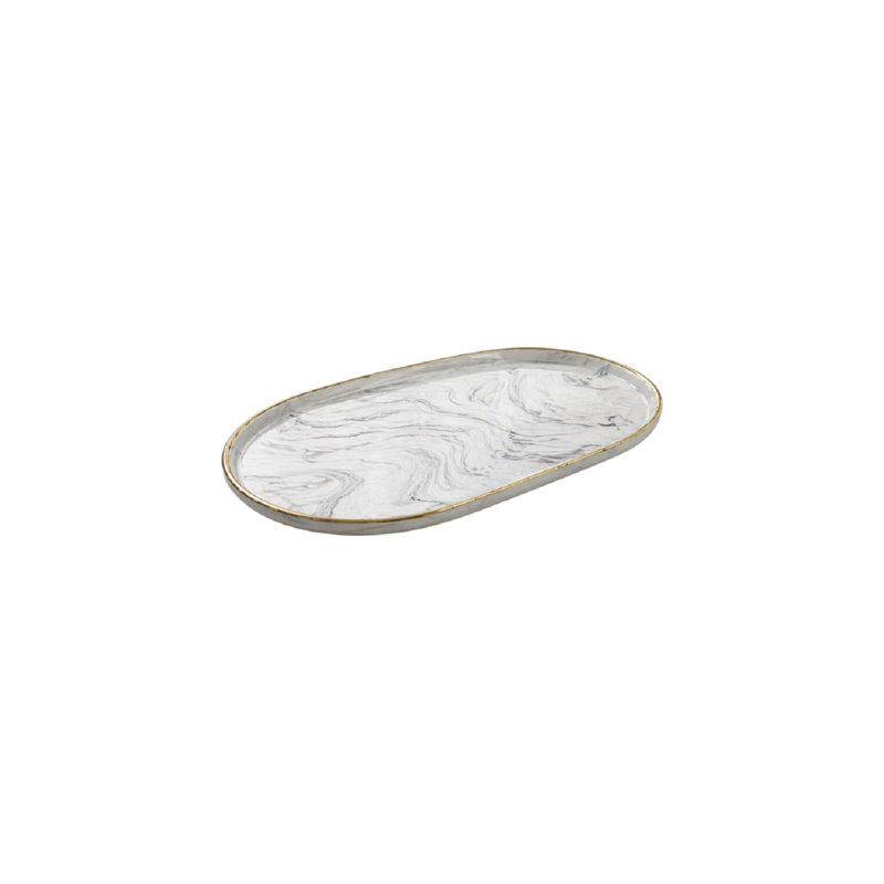 Vanity Tray - Non-Slip Marble Large, 8.19" W x 14.96" D x 0.63" H
