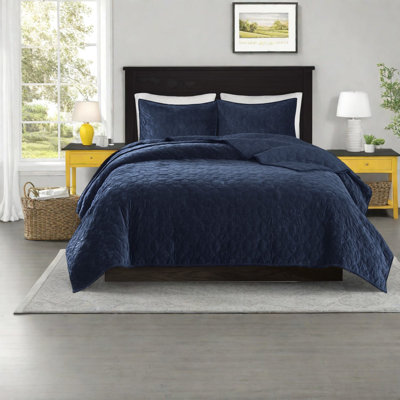 Ensembles de literie en velours bleu marine, rembourrage en coton, confort moderne pour la maison