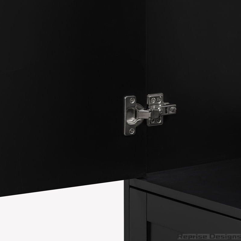 Base de meuble-lavabo simple 35,4 po seulement, Noir