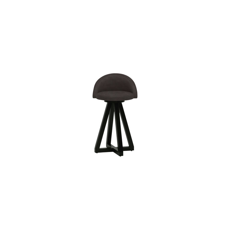 X2 Seat Top 26" Swivel Bar Stool, Blackbean, Black Oak, Blackened Steel