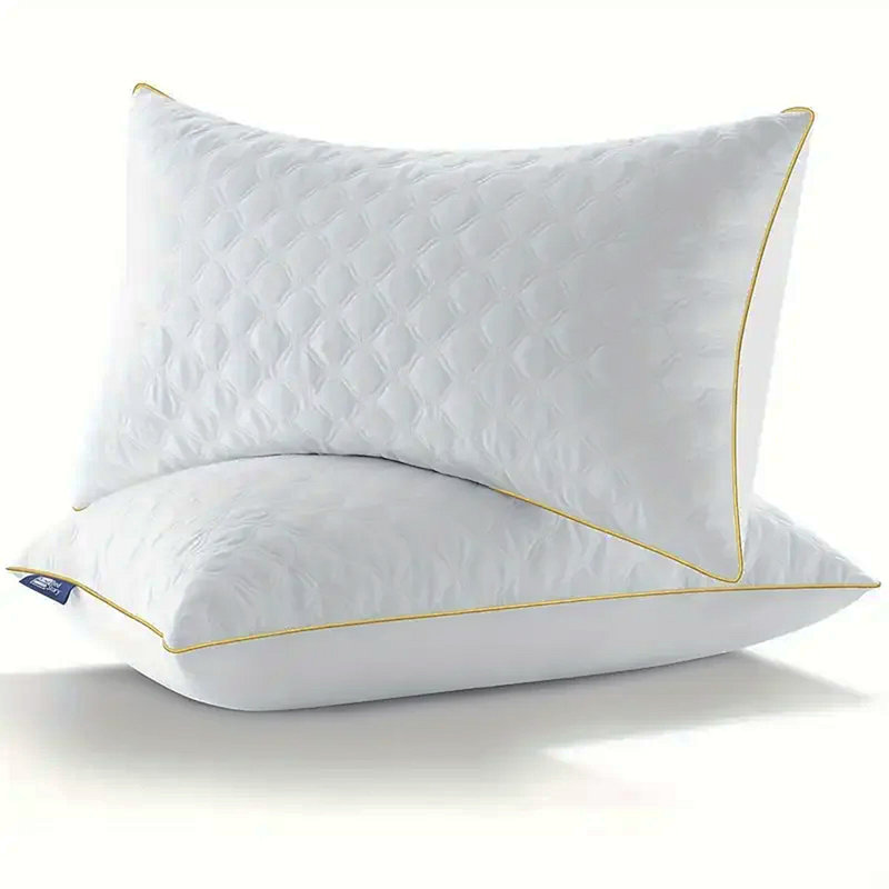 2 Pack Luxury Neck Support Pillows - Soft, Hypoallergenic, All-Season Comfort For Queen Size, Perfect For Home