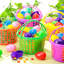 48 Pcs Easter Egg Baskets Set, 6 Plastic Easter Baskets With Handle 36 Colourful Fillable Egg Surprise 6 Tissue Raffia Paper For Spring Theme Party(Rainbow)
