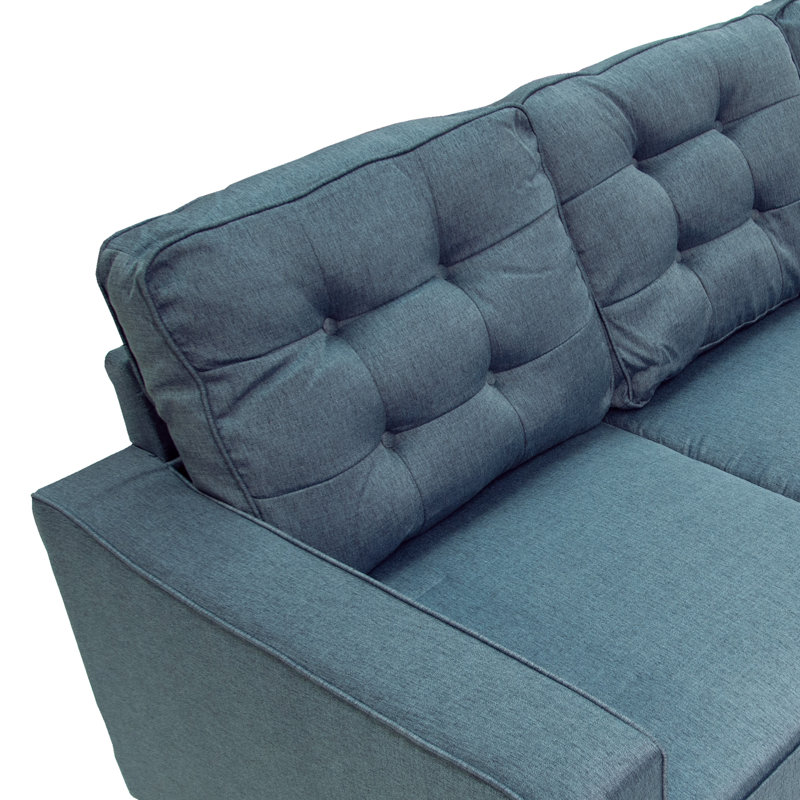 Ensemble modulaire réversible 3 pièces avec repose-pieds, Polyfibre marine clair