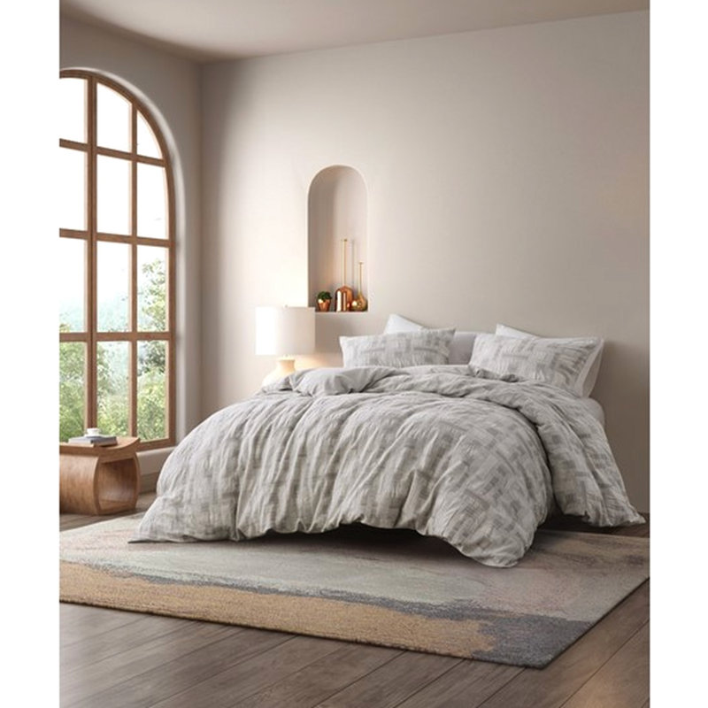 3 pièces de couette en coton double / grand - couleur. 100% avec 2 taies décoratives. Attaches intérieures pour l'insertion. . Literie Et stabilité. Lavable à la machine