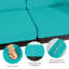 Ensemble de canapé modulaire d'extérieur en rotin 6 pièces Latitude Run® avec coussins turquoise-966387393