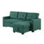 Canapé modulaire rembourré avec méridienne, canapé-lit simple convertible et coussins de dossier amovibles pour le confort des invités-1440080135