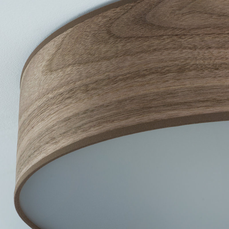 Tsuri Wood Flush Mount, 10 cm H x 40 cm W x 40 cm D, Walnut