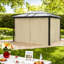 Pavillon de jardin à toit rigide durable, structure en aluminium, style patio moderne