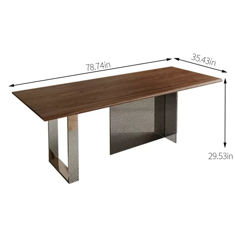 Shanisa Solid Wood Top Dining Table, 29.53" H x 78.74" L x 35.43" W