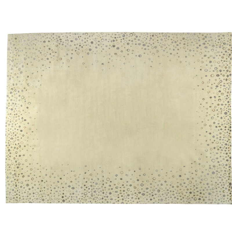 Sequins Geometric Area Rug in Beige, Rectangle 3' x 5'