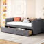Lit de jour simple avec 2 tiroirs gris ergonomiques et ergonomiques pour une chambre à coucher bien rangée-1620749584