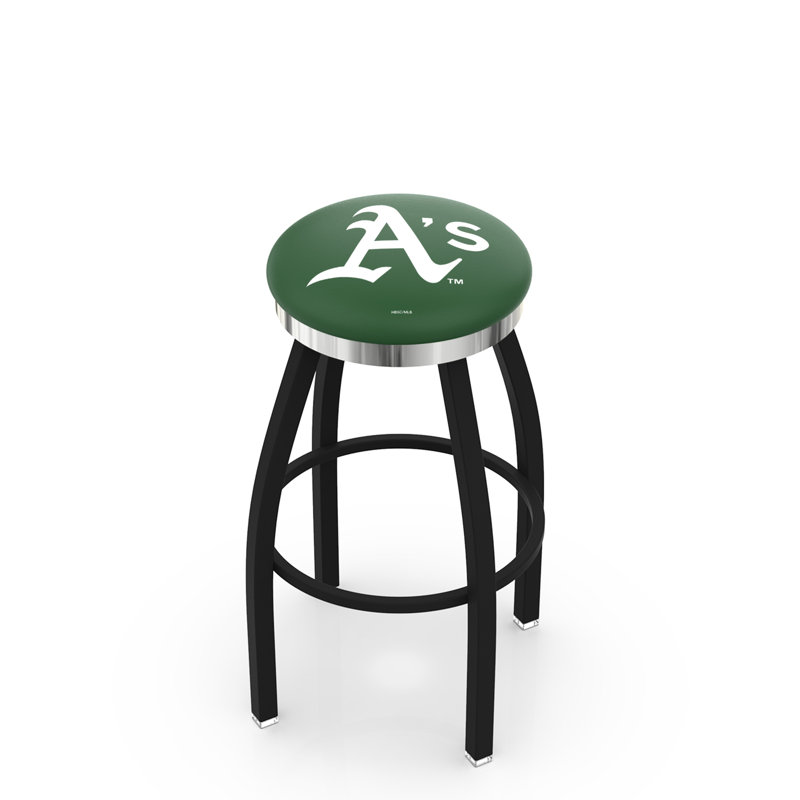 Tabouret de bar pivotant L8B2B Oakland, Noir / argenté, Extra Tall 36” Seat Height