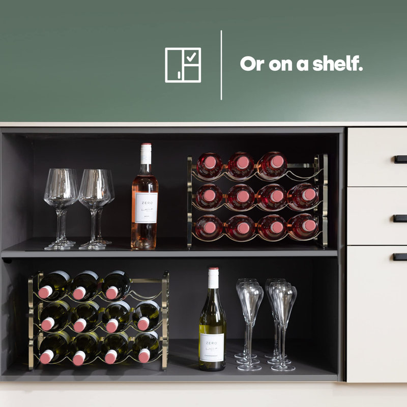8 Bottle Wine Bottle Rack Gold