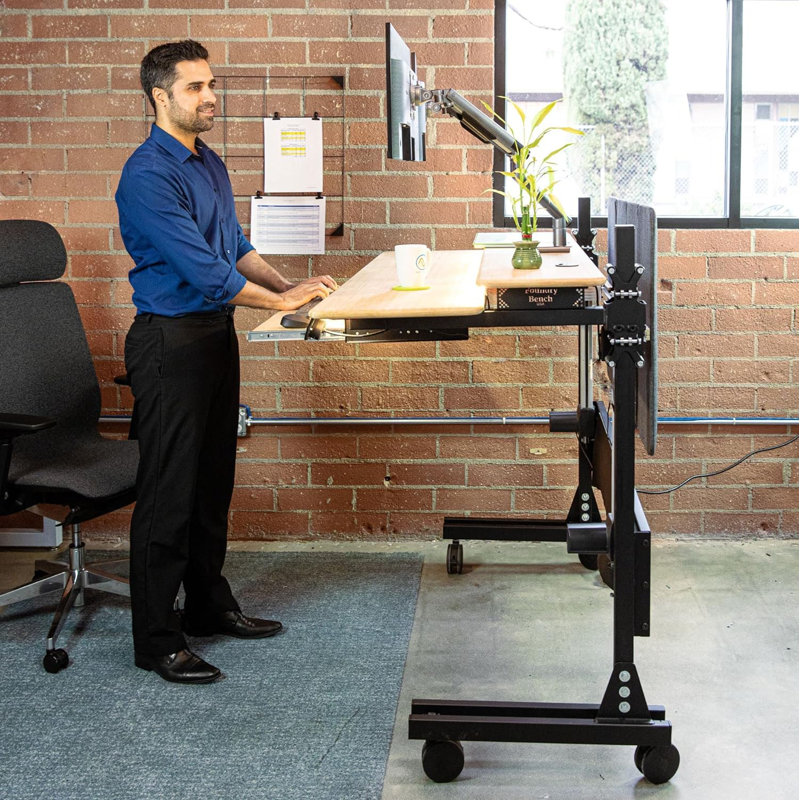 Foundry Bench Keyboard Tray and Mouse Platform, Ergonomic Sliding Under Desk Drawer, 11" H x 33" W