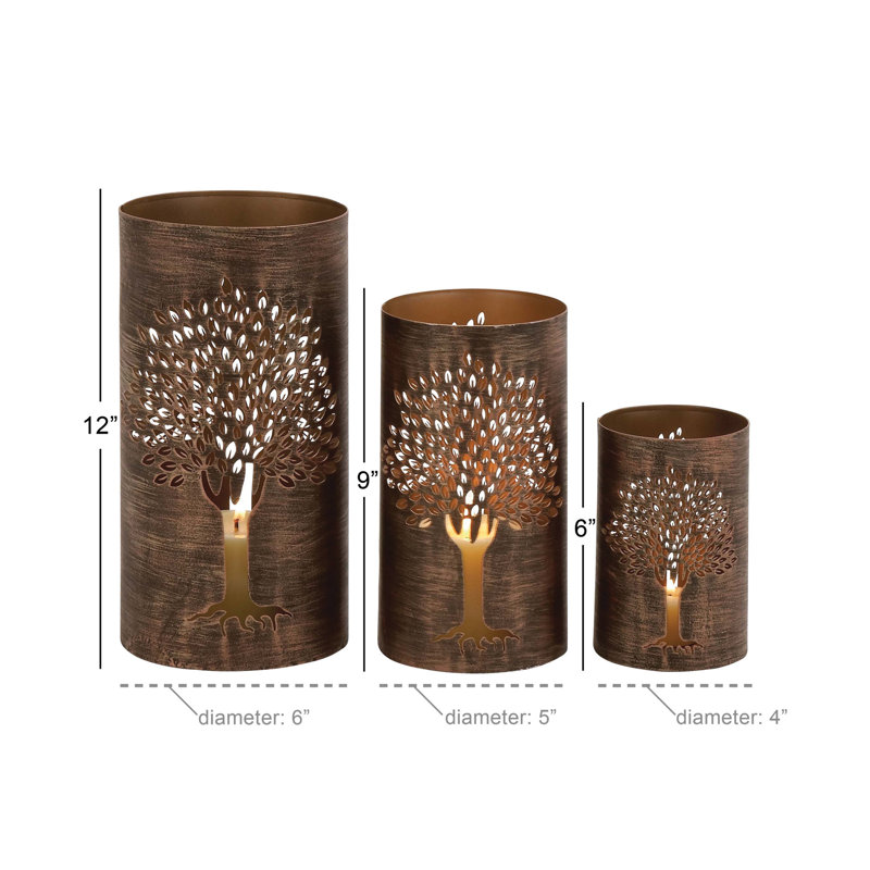 Ensemble de porte-votives en métal 3 pièces