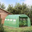 Serre pour plantes 13 pi x 10 pi 6,5 pi, acier galvanisé, 2 portes en filet à fermeture à glissière, 10 fenêtres, environnement régulé, jardinage, bloc,
