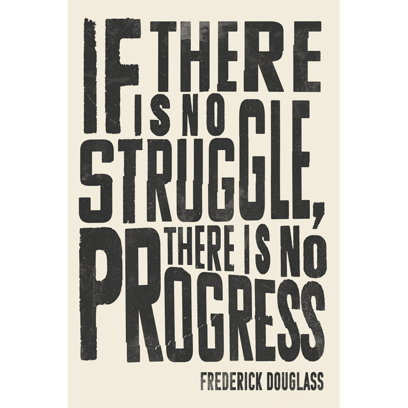 Citation de Frederick Douglass I, H 18 po x l 12 po x P 1,25 po, Non, Toile encadrée noire
