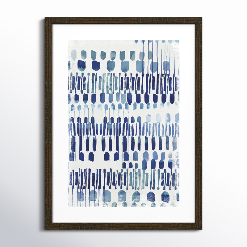 Fynn Continuously I - Painting Print, Walnut Wood Grain Framed Paper, White, 23" H x 17" W x 0.75" D
