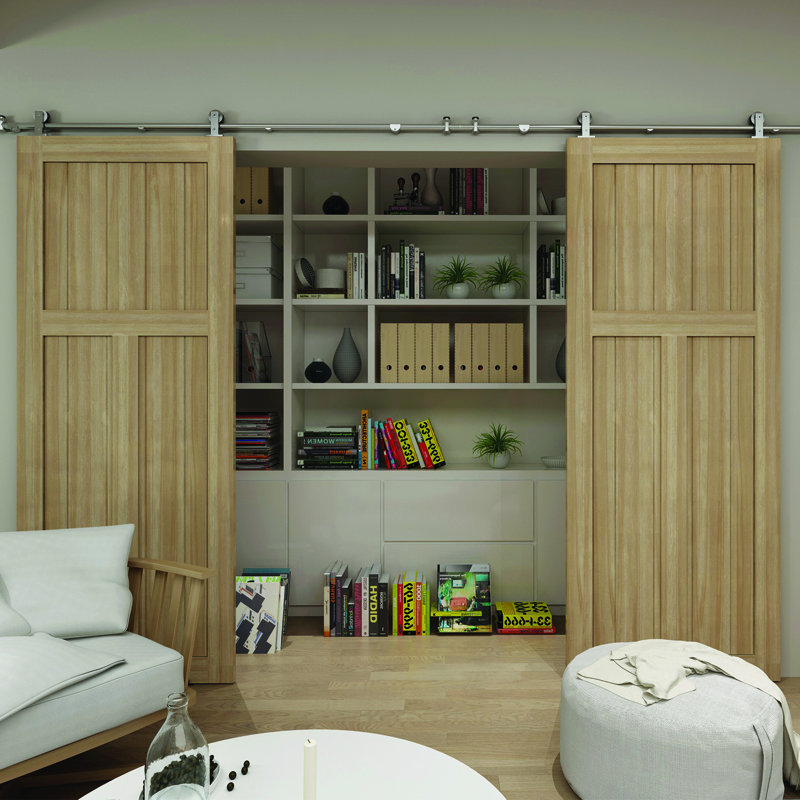 Stainless Steel Standard Single Barn Door Hardware Kit