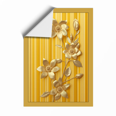 Daffodils Against Stripes Botanical - Framed Print