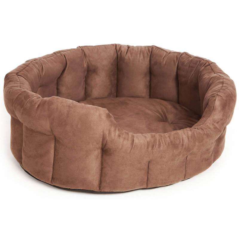 Finnley Suede Pet Bed, Brown, Intermediate (22 cm H x 61 cm W x 51 cm D)