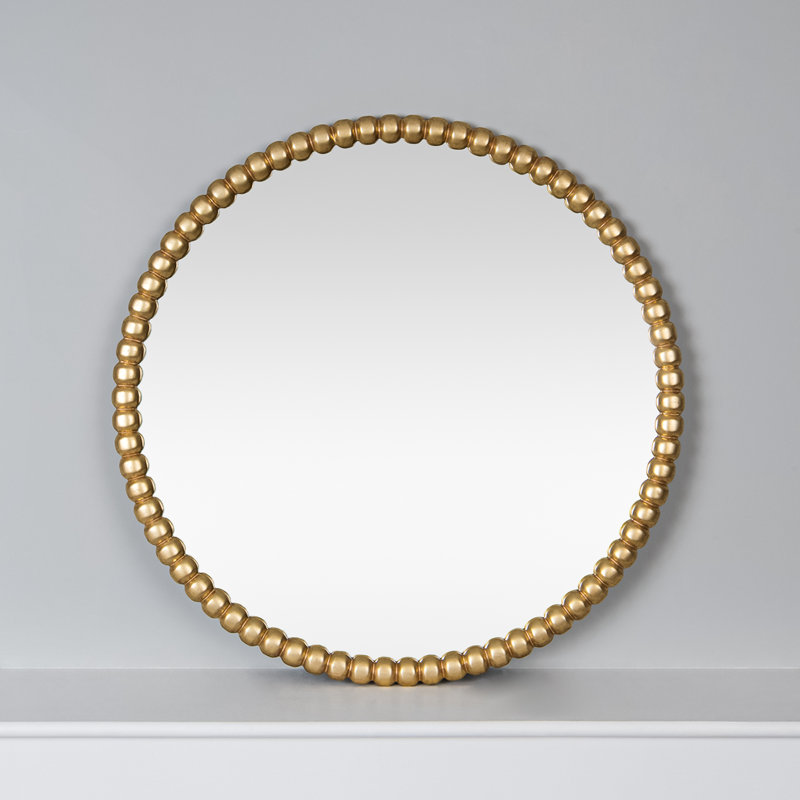 Solid Wood Round Wall Mirror