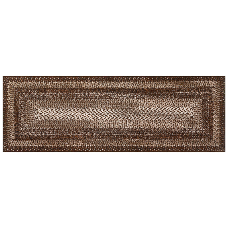 Imprimé tressé à géométrie moderne pour chambre de bébé, maison ou bureau, Runner 2' x 8', Brown