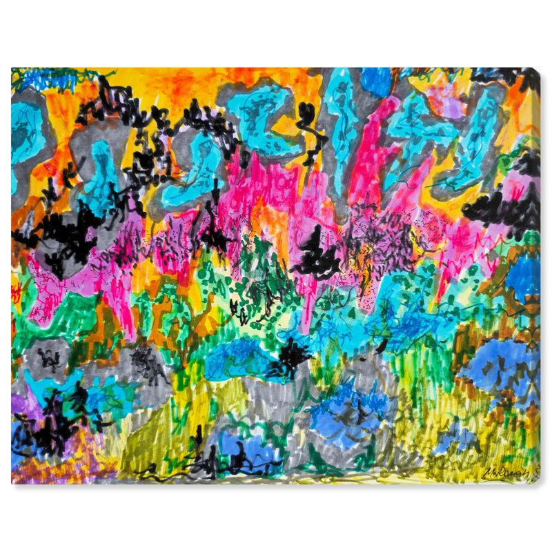 Art coloré abstrait coloré par Art Remedy, Toile tendue, H 30 po x l 36 po