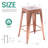 Almodovar 24" 24 Inch Metal Bar Stools, Backless Counter Height Barstools, Stackable Stools with Square-18608716