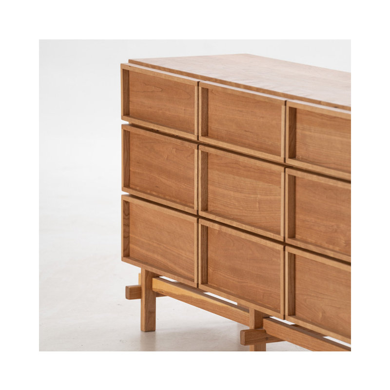 Buffet minimaliste de style japonais, Brun