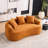SOFA: Double-Seat Orange Sofa, Wood Grain Chenille Fabric, Full Sponge Compression Sofa,Double-Seat Compression Sofa With 3 Pillows For Living/ Home/Furniture/ Apartment/Office