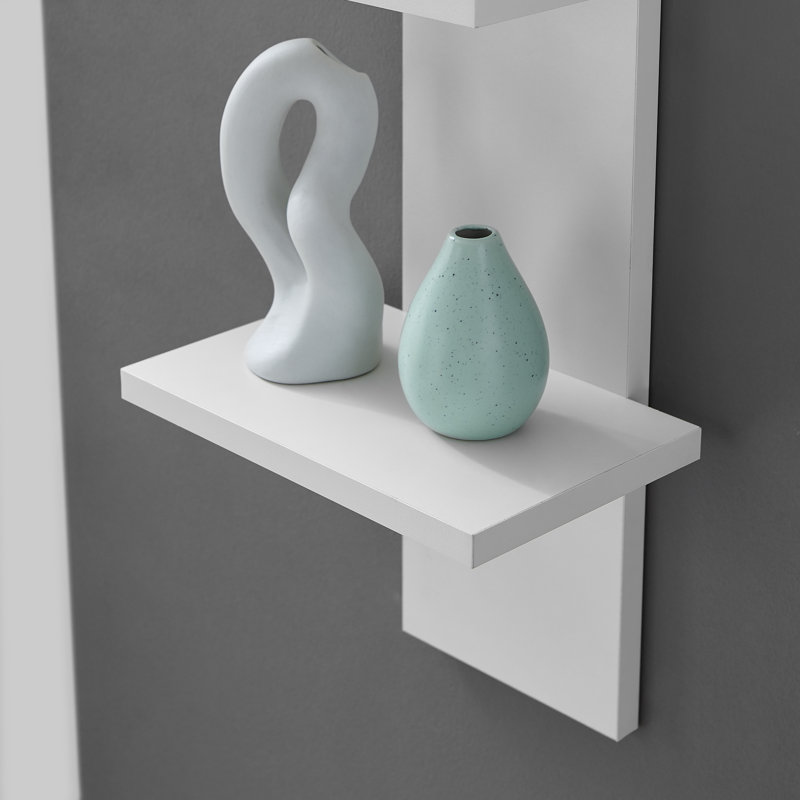 Étagère murale décorative à niveaux à 4 niveaux Arica, Blanc