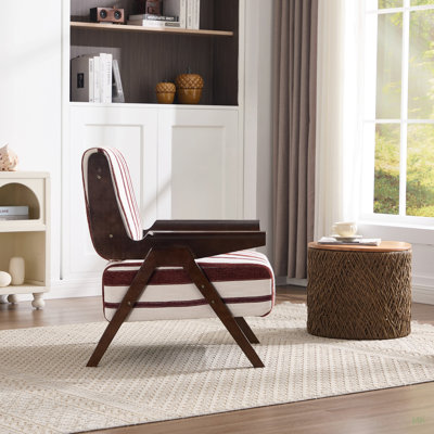Fauteuil moderne avec accoudoirs élargis des deux côtés Pieds en bois massif Confortable pour s'asseoir, fauteuil de lecture décontracté, salon, chambre à coucher, bureau (1pc)