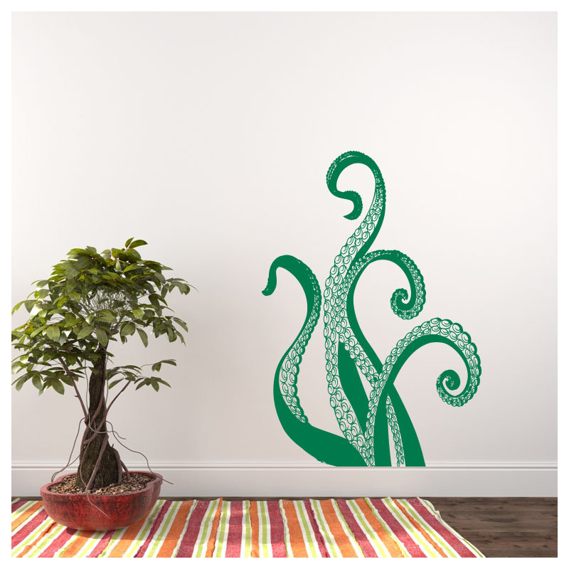 Adhésif décoratif pieuvre, Vert