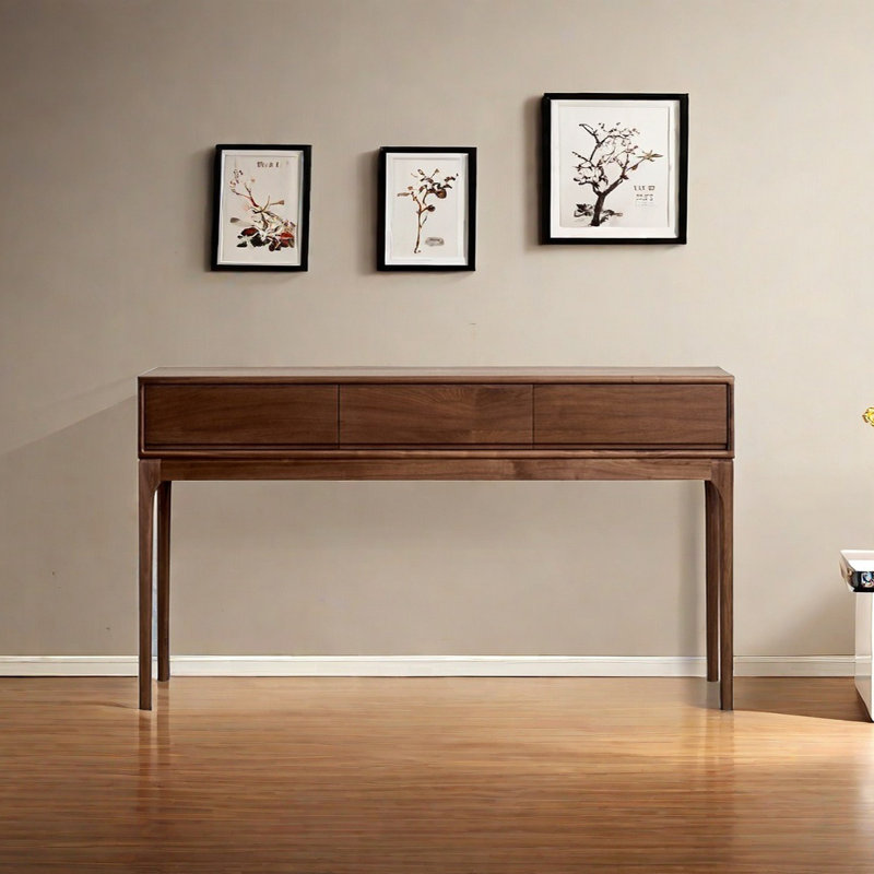 Console moderne à 3 tiroirs, H 35,43 po x l 62,99 po x P 13,78 po