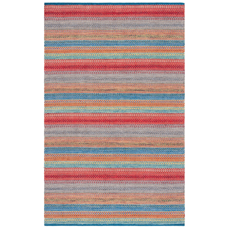 Indyana Flat Weave Cotton Geometric Rug, Rectangle 4' x 6'